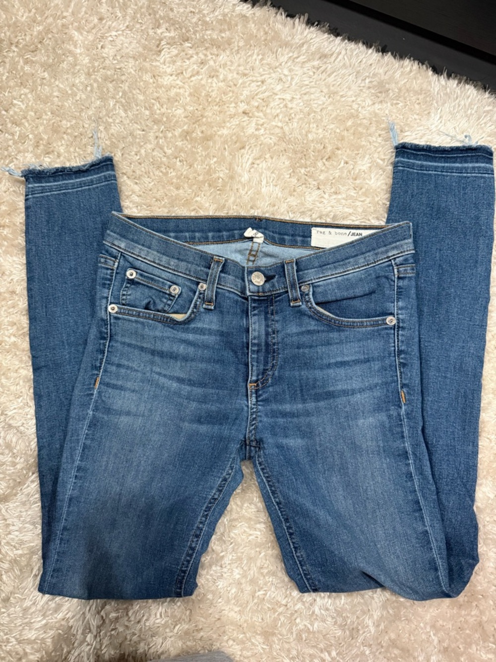 rag & bone Women's Skinny Jeans in Medium Blue